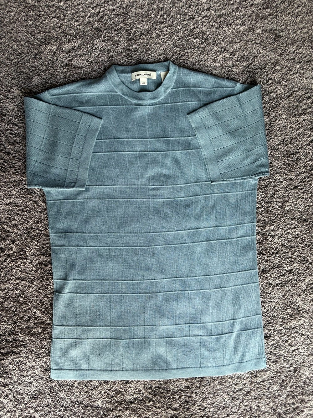 Pronto Uomo Grid Knit Silk Blend Short-Sleeve Shirt